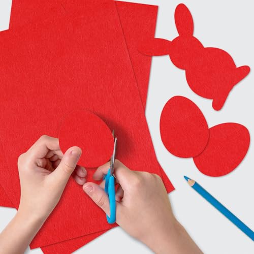 20 Pcs Red Felt Fabric Sheet 8" x 12" Assorted Color Felt Fabric Sheets for Crafts DIY Handcraft Sewing Squares Patchwork Nonwoven - color: Red