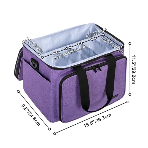 Teamoy Crochet Bag, Knitting Bag Yarn Storage Tote, Yarn Organizer, Purple - color: Purple