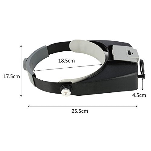 Headband Magnifier with Light，Glasses for Close Work,10X - color: 1.5x-3.5x - Led Light