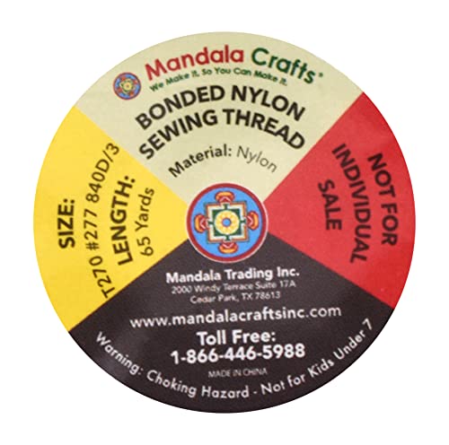 Mandala Crafts Size 277 840D T270 12 Neutral Bonded Nylon Thread, 780 YDs - color: 12 Neutral Colors, size: T270 #277 840D/3 780 Yards