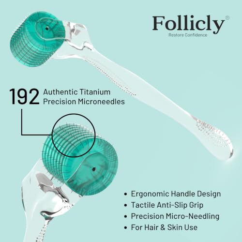 Derma Roller – Professional Microneedling Tool for Hair, Skin & Face – 192 Authentic Titanium Microneedles – Premium At Home Beauty Care – Includes Free Protective Storage Case