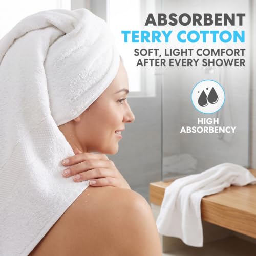 Simpli-Magic 79404 Bath Towels, White, 25x50 Inches Towels for Pool, Spa, and Gym Lightweight and Highly Absorbent Quick Drying Towels, 25 in x 50 in - style: Bath Towels
