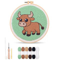 Harimau Punch Needle Kit Twelve Zodiac Signs Pattern,1Pc Embroidery Hoop, Essential Punch Needle Supplies,Ideal Punch Art for Beginners,DIY Adults Embroidery, Video Teaching - color: 65276
