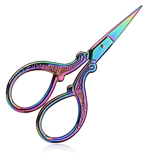 Small 3.6inch Embroidery Scissors Stainless Steel Sharp Scissors - color: Multicolor