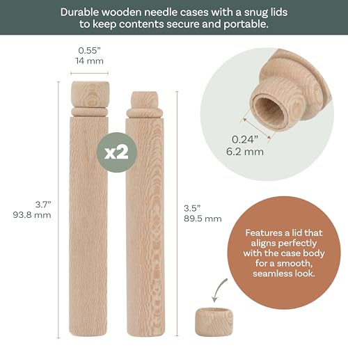 Wood Needle Case - Stylish Flush Design Organizer for Sewing & Knitting Needles