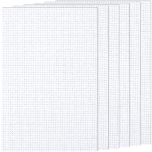 6 PCS Cross Stitch Aida Fabric 14 Count, 18 by 12 Inch, Classic Reserve Cross Stitch Aida Cloth for Home DIY Embroidery Decoration, White - color: White, size: 14 CT 18 x 12In (6 PCS)