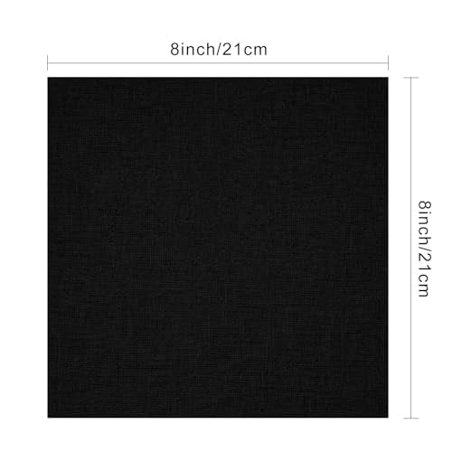 20 PCS Cotton Embroidery Fabric 8 x 8 Inch Black - color: Black, size: 8 x 8 Inch