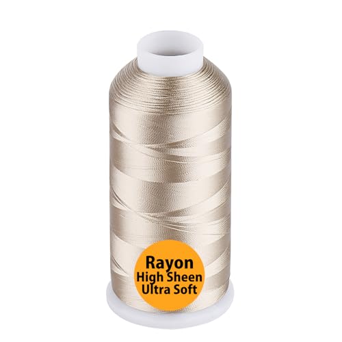 Simthread Rayon Embroidery Thread 5500 Yards, 40wt 100% Rayon Viscose for Commercial and Domestic Machines - Taupe 1128 - color: Taupe1128