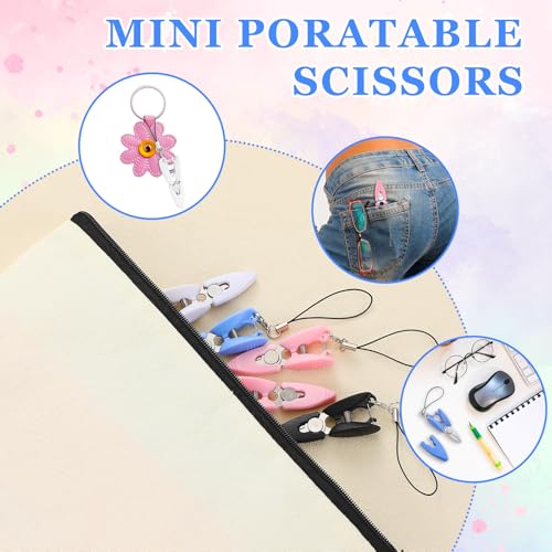 Chunful Tiny Scissors with Cover, TSA Approved Mini Travel Scissors, 6 Pcs