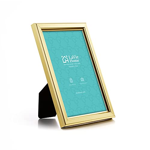 LaVie Home 4x6 Picture Frames (12 Pack, Gold) Simple Designed Photo Frame with High Definition Glass for Wall Mount & Table Top Display, Set of 12 Classic Collection - color: Gold, size: 4x6