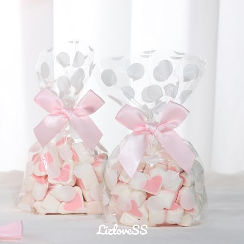 Self Adhesive Baby Pink Satin Ribbon Bows for Crafts 3", 50 Pack - color: Baby Pink
