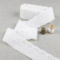 AIETSYEI White Cotton Eyelet Lace Trim, 2 Inch Wide, 7 Yards for Sewing - color: 1#