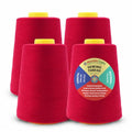 Mandala Crafts 20S/2 Cranberry Polyester 4 Pack of Serger Threads Cones - color: Cranberry, size: Pack of 4 20S/2 24000 YDs