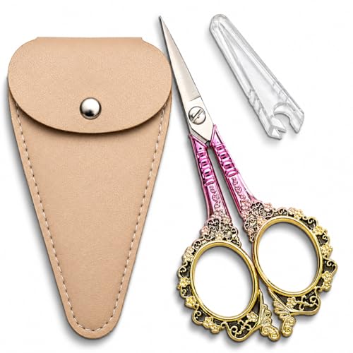 Sewing Embroidery Scissors, Sharp Tip Crochet Shears - color: Pink