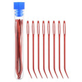 uxcell 8 Pcs Yarn Needle Kit, 3.15 Inch Tapestry Needles Bent High Carbon Iron Large Eye Sewing Darning Needles Hand Sewing Needles with Storage for Hand Sewing Art Crafts, Red - color: Red
