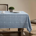 ZeeMart Grid Embroidered Rectangle Hemmed Tablecloths 60x120in, Blue - color: Blue, size: 120" x 60" (Rectangular)