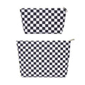 getgto 2 Pcs Makeup Bags, Large Cosmetic Bag Travel Toiletry Bag - color: Black Checker