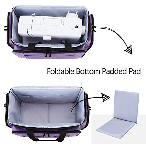 LUXJA Sewing Machine Case with Removable Padding Pad, Purple - color: Purple, style: Sewing Machine Bag