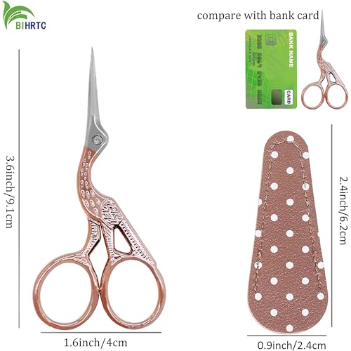 BIHRTC 3.6 Inch Embroidery Scissors Small Precision Embroidery Scissors - color: Rose Gold, size: 3.6inch