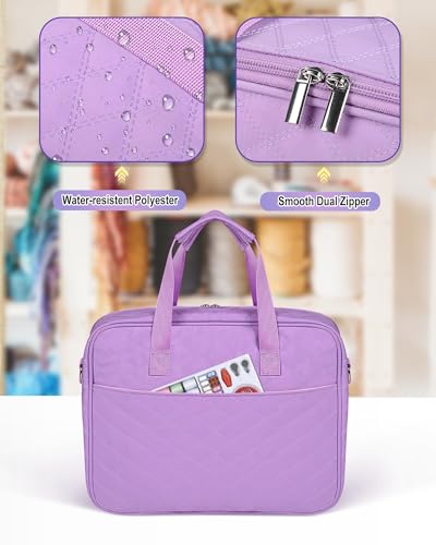 Sewing Supplies Organizer Bag with Removable Binder,Purple - color: Purple