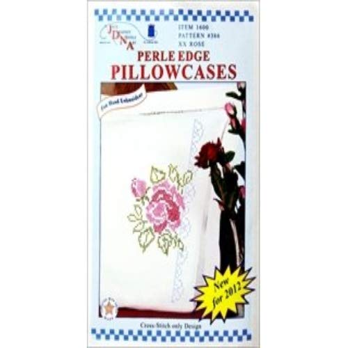 Jack Dempsey Stamped Pillowcases with White Perle Edge, 2-Pack