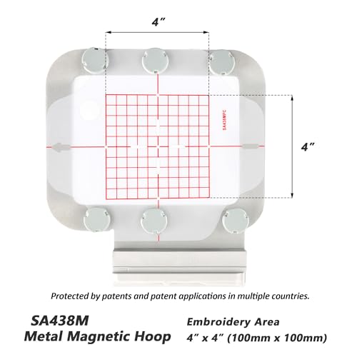 Sew Tech Magnetic Embroidery Hoop for Brother, 4x4in 100x100mm Round SA438 - size: 4"x4" - SA438M