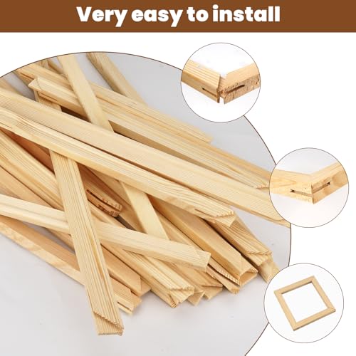 24-Piece Wooden Needlepoint Stretcher Bar Kit with 150 Tacks, 6 Sizes