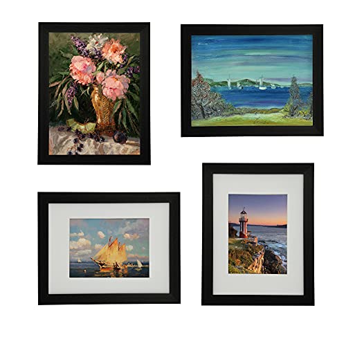 A5 Gallery Picture frames with A6 mat,Freestanding and Wall Mountable Photo Frame,Black - color: Black, size: 6x8