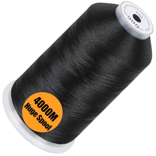 New brothread 4000M Huge Spool Embroidery Machine Thread - Black - color: Black-900