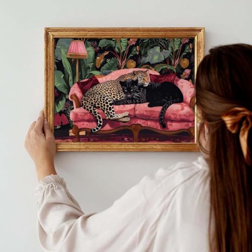 niurenmaoyi Leopard Stamped Cross Stitch Kits for Beginner,16X12In - color: Cross Stitch Kits00617-04