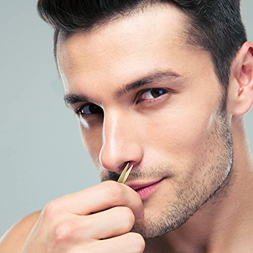 Mudder 3 Pack Small Eyebrow Nose Scissor Stainless Steel Scissor, Gold - color: Gold