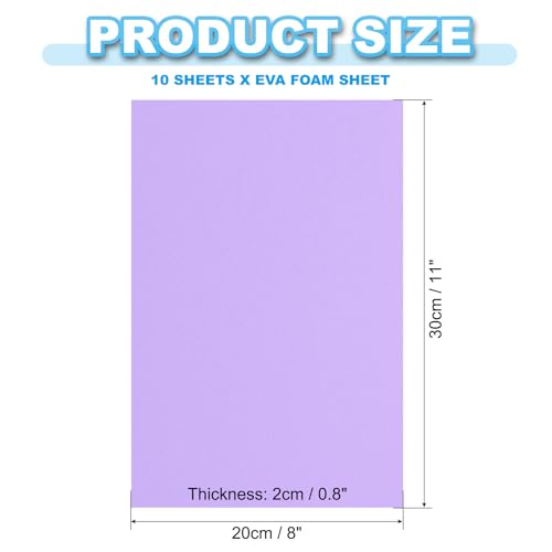 PATIKIL Light Purple EVA Foam Sheet,12x8" 2mm Thick EVA Foam Sheets 10 Pcs - color: Light Purple