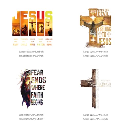8PCS Religious Christian Cross Designs Jesus Iron On Transfer Patches - style: NS001