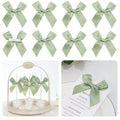 Self Adhesive Sage Green Satin Ribbon Bows for Crafts 3", 50 Pack - color: Sage Green