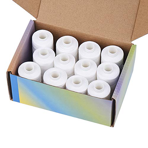 Simthread All Purposes Cotton Quilting Thread 50s/3 Thread for Piecing Sewing etc - 550 Yards Each (12 White) - color: 12 White