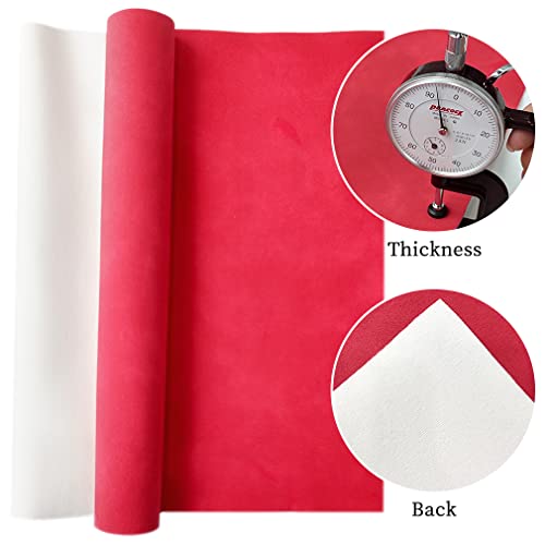 Red Soft Faux Suede Fabric 30x135cm Synthetic Faux Leather Frosted Leatherette for Sewing Crafts Bows Jewelry Making - color: Red