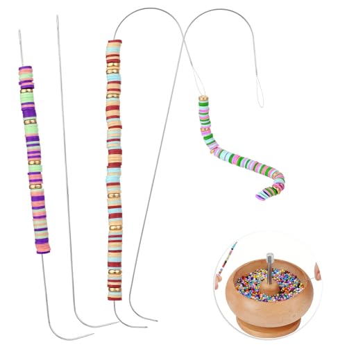 4Pcs Bead Spinner Needles Big Eye Beading Needles Stainless Bead Needle,Bead Needles for Jewelry Making Bracelet Necklace Jewelry Making (Needle) - size: 4pcs