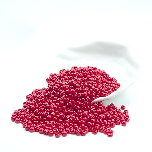 4mm Beads for Jewelry Making, 1000 Pcs Pony Beads Bulk for DIY Bracelet Earring Necklace Craft Supplies (Red) - color: Red