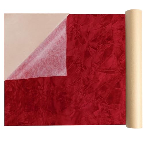Self Adhesive Felt Fabric, Soft Velvet Drawer Liner, DIY Velvet Fabric for Art & Crafts, Jewelry Box Felt Liner, Solid Color Felt（Red1-17.7x78.7） - color: Red1, size: 17.7"W x 78.7"L