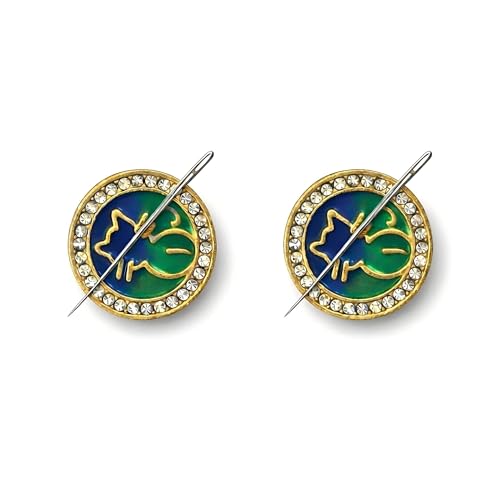 2Pack Magnetic Needle Minder for Embroidery, Cute Enamel Cat