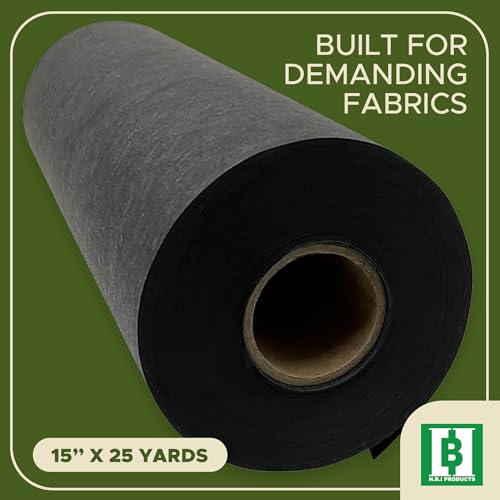 HBI Black Cut Away Embroidery Stabilizer Roll, 2.5 oz, 15 in x 25 yd - size: 15" x 25 Yd