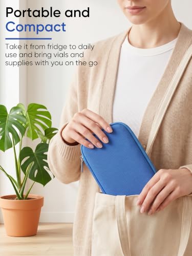 Peptide Case for Fridge, Vial Storage Case - 2Slots 30ml & 16Slots 3ml Blue - color: 2×30ml+16×3ml（blue）