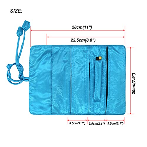 SmilerSmile Jewelry Travel Bag Embroidery Travel Jewelry Organizer with Tie Close Embroidered Flower Jewelry Roll for Women Girls (Butterfly/White) - color: 01 White/Butterfly