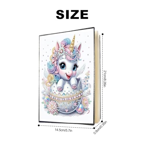 Diamond Painting Blank Notebook Kits for Adult, Dairy Travel Drawing Message Art Notebook, DIY Special Shape Diamond Art Kits Gift Cross Stitch for Office Work Study