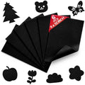 Black Soft Felt Sheets for Crafts, 9" x 12", 1.6mm Thick, 6 Pcs - color: Black