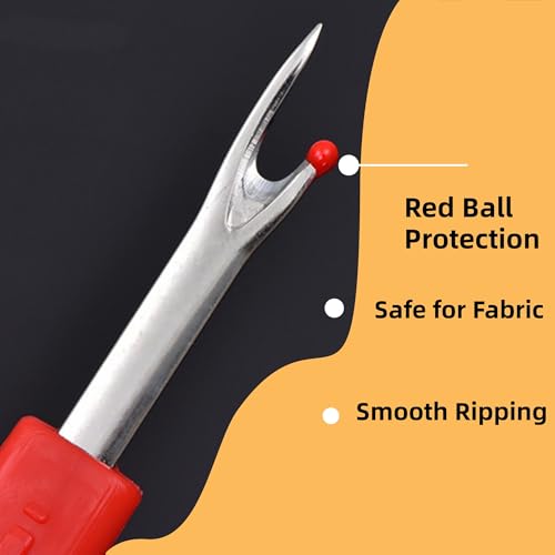 8Pcs Seam Ripper and Thread Snips Set - 2 U-Shaped Sewing Scissors with Covers & 6 Stitch Removers (Large/Small) - Sharp Thread Cutter Tool Kit for Quilting, Embroidery, Needlework & Hems
