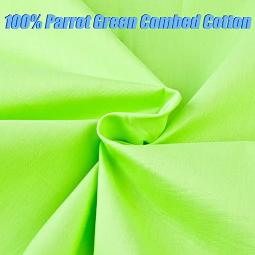 5 Yard Parrot Green Cotton Fabric, Natural Cotton Poplin Fabric by The Yard, 59 Inches Wide 100% Cotton Fabric, Soft Embroidery Muslin Quilting Material for Sewing Material Apparel Cloth - color: Parrot Green, size: 5 Yards