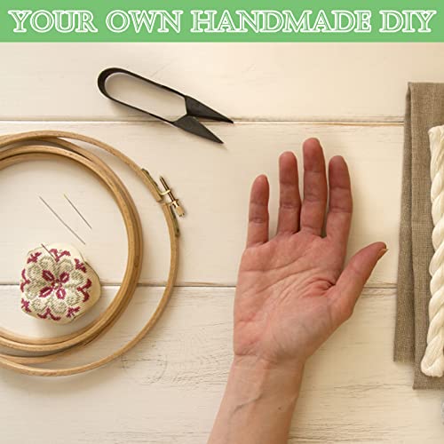 ZOCONE 3 PCS Beech Wood Embroidery Hoops, Wood Circle Hoop Ring Cross Stitch Hoop for Embroidery, Cross Stitch, Needlework, Art Craft Handy Sewing and Christmas Decoration (Size-4", 6", 8") - style: Size-4", 6", 8"