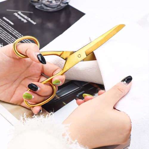 7" Gold Scissors, Sharp Tailor Fabric Craft Office Shears - color: New Gold