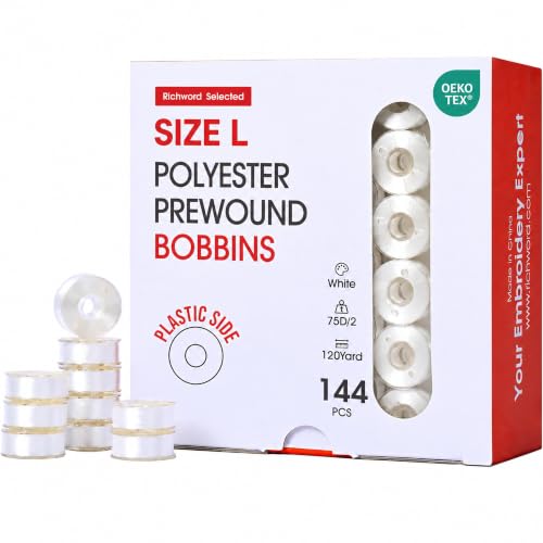 Poolin Size L(SA155) Plastic Bobbins for Commerical Embroidery Machine - color: white-75D